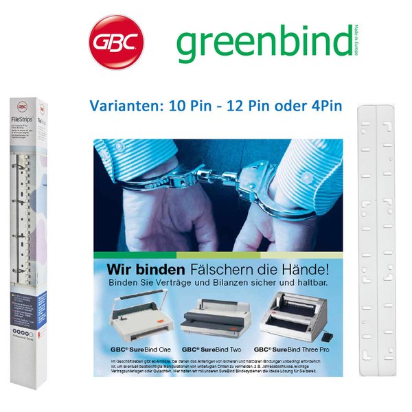 ACCO/GBC oder greenbind® Abheftstreifen (File-Strip) für SureBind/Velobind