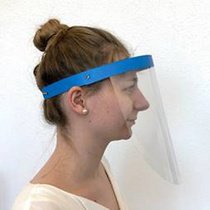 10 Stück Gesichtsvisier, aus Kunststoff, genietetes Stirnband